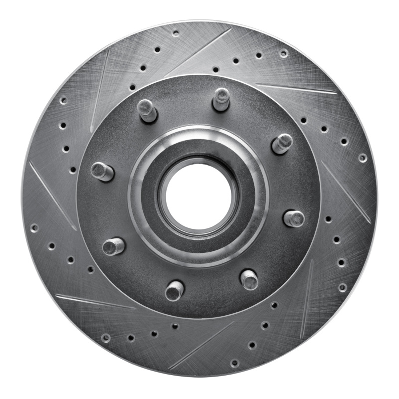 Ford F-250 Brake Rotor (1) - Front Left - R1 Concepts - Drilled & Slotted - Silver - `06-`12